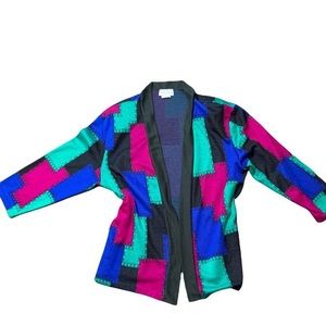 Vintage Color Block Cardigan